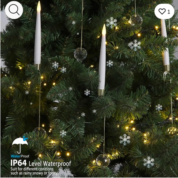 NIB twelve (12) flameless Christmas tree candles with dangling snowflakes ❄️ - Picture 3 of 13